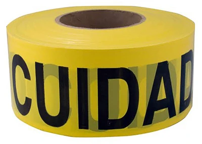 "Caution Cuidado" Biligual Barricade Tape, 3 In. x 1,000 Ft.