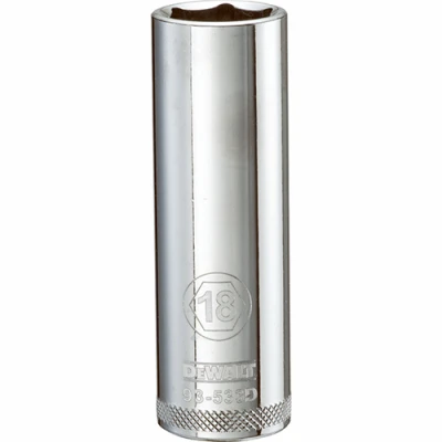 Metric Deep Socket, 6-Point, 1/2 In. Drive, 18mm