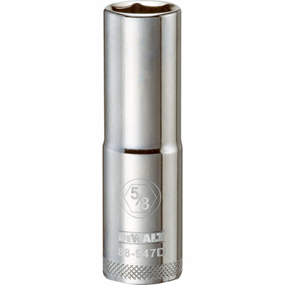 SAE Deep Socket, 6-Point, 1/2 In. Drive, 5/8 In.