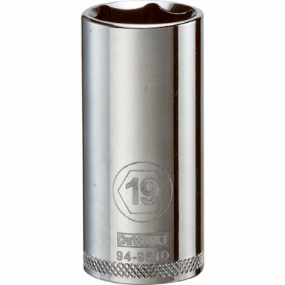 Metric Deep Socket, 6-Point, 3/8 In. Drive, 19mm