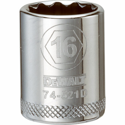 Metric Shallow Socket, 12-Point, 3/8 In. Drive, 16mm
