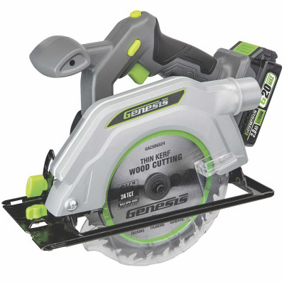 Genesis G20MAX 20V 6-1/2 In. Cordless Circular Saw Kit with 2.0 Ah Battery & Charger
