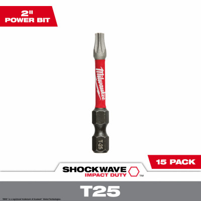 Shockwave T25 Torx Impact Power Bit, 2 In.