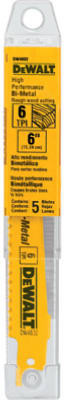 Bi-Metal Reciprocating Saw Blade, 6 In., 6-TPI, 5-Pk.