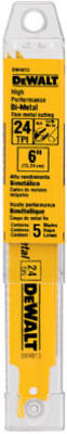 Bi-Metal Reciprocating Saw Blade, 6 In., 24-TPI, 5-Pk.