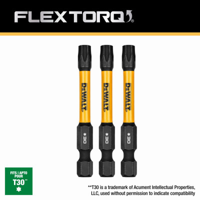 FlexTorq T30 Torx Impact Driver Bits, 1/4 x 2-1/4 In., 3-Pk.
