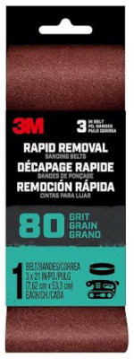 Rapid Removal Power Sanding Belt, 36 Grit, 3 x 21 In.
