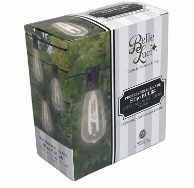 Belle Luci ST40 Edison-Style String Light Replacement Bulbs, 2-Pk.