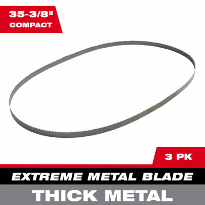 Extreme Thick Metal Band Saw Blades, Compact, 8/10 TPI, 35-3/8 x 1/2 In., 3-Pk.