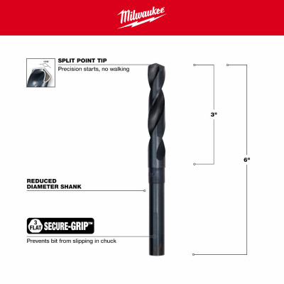 Silver & Deming Black Oxide Drill Bit, 9/16 In.