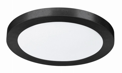 LED Edge-Lit Flat Panel Ceiling Light Fixture, Selectable Color Temp, Black, 15 Watt, 13 In. Round