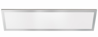 LED Flush Mount Edge-Lit Ceiling Light Fixture, Drop-In Installation, Selectable Color Temp, Nickel, 1 x 4 Ft.