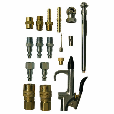 17-Pc. Air Compressor Accessory Kit, Brass & Steel