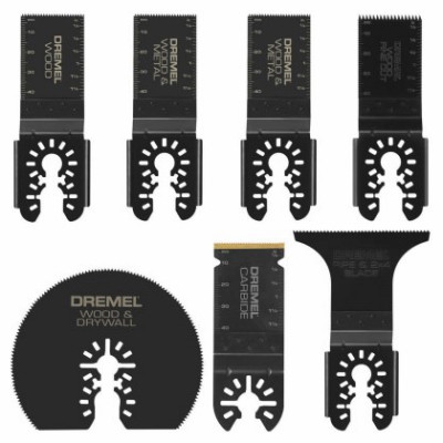 7-Pc. Cutting Set of Carbide Dual Interface Oscillating Blades for Drywall, Wood, and Wood & Metal