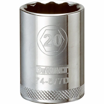 Metric Shallow Socket, 12-Point, 1/2 In. Drive, 20mm