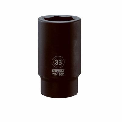 Metric Deep Impact Socket, 6-Point, 3/4 In. Drive, 33mm