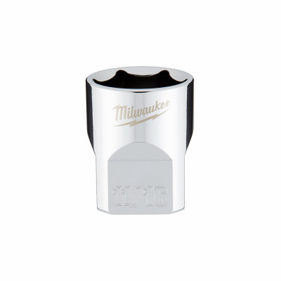 SAE 6-Point Shallow Socket, 11/16 In., 3/8 In. Drive