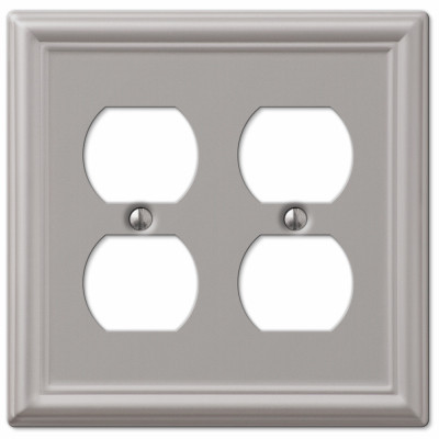 Chelsea Wall Plate, Brushed Nickel, Steel, 2 Duplex