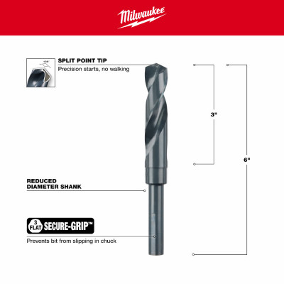 Silver & Deming Black Oxide Drill Bit, 3/4 In.