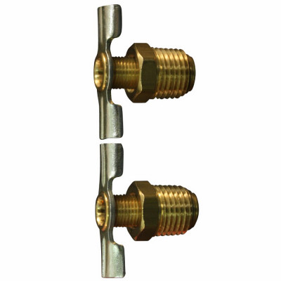Air Compressor Tank Drain Cock,Brass, 1/4 In. NPT, 2-Pk.