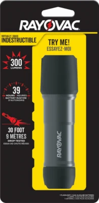 Virtually Indestructible Metal LED Tactical Flashlight, 2 Modes, 3 AAA