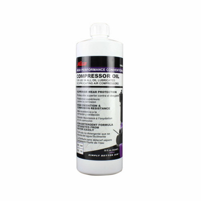 High-Performance Conventional Air Compressor Oil, SAE 30W, ISO 100, 32 oz.