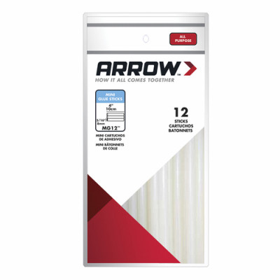 Arrow MG12 All Purpose Mini Glue Sticks, 12ct