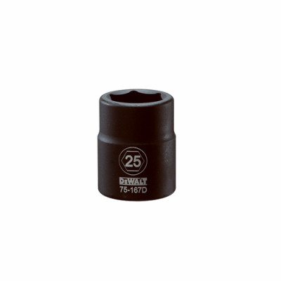 Metric Impact Socket, 6-Point, 3/4 In. Drive, 25mm