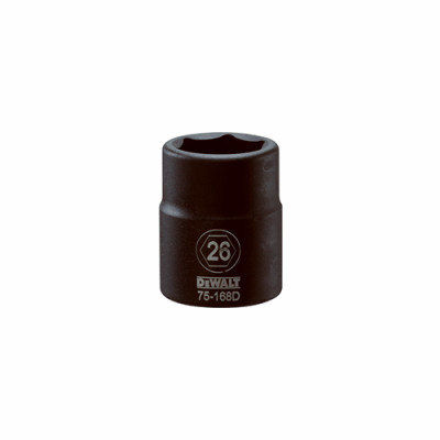 Metric Impact Socket, 6-Point, 3/4 In. Drive, 26mm