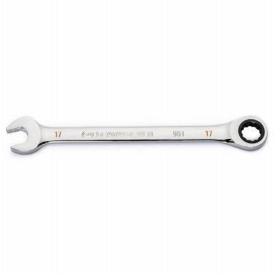 Combination Ratcheting Wrench, 90-Tooth, 12-Point, 17 mm