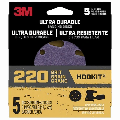 Sanding Discs, 220-Grit, 5 In., 5-Pk.