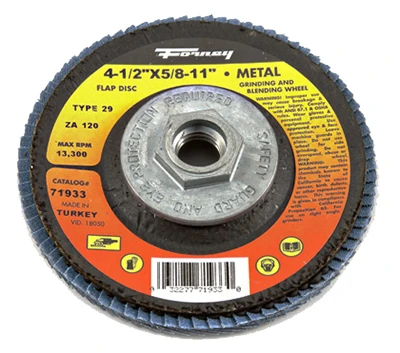 Jumbo Blue Zirconia Flap Disc, Type 29, 120-Grit, 4.5-In.