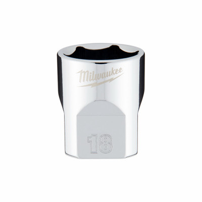 Metric 6-Point Shallow Socket, 18 mm, 3/8 In. Drive