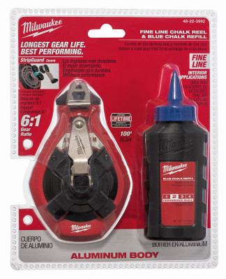 100 Ft. Fine Line Chalk Reel & Blue Chalk