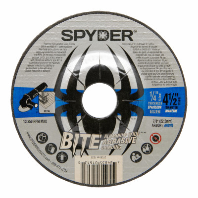 Metal Grinding Wheel, Type 27, 7/8 In. Arbor, 4-1/2 In.