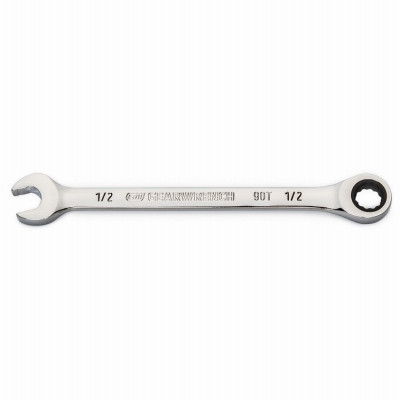 Combination Ratcheting Wrench, 90-Tooth, 12-Point, 1/2 In.