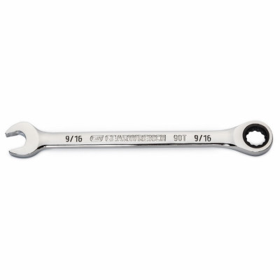 Combination Ratcheting Wrench, 90-Tooth, 12-Point, 9/16 In.