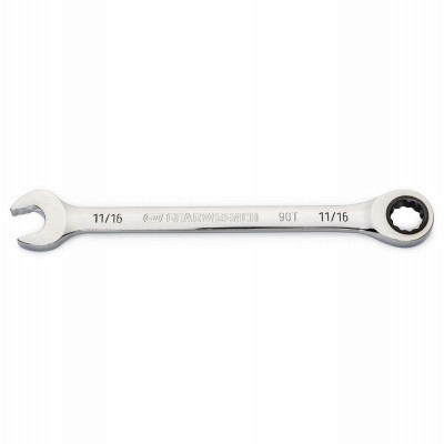 Combination Ratcheting Wrench, 90-Tooth, 12-Point, 11/16 In.