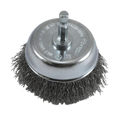 Crimped Wire Cup Brush, 3 x .25 x .012-In.