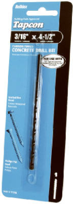Concrete Drill Bit, 3/16 x 4-1/2 In.