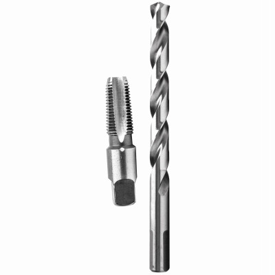 Tap & Drill Bit Set, 1/4-18 NPT, 7/16-In. Drill, 2-Pc.