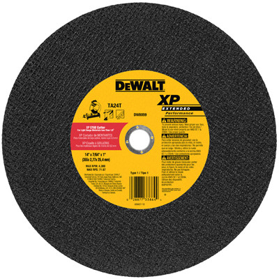 Chop Saw Blade, 1 x 7/64 x 14 In.