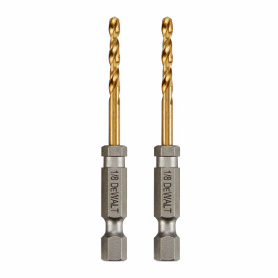 Titanium Impact Drill Bit, 1/8 In. 2 Pk