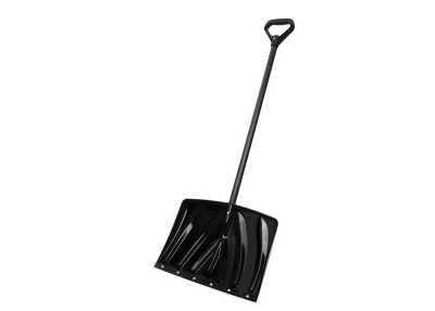 Poly Snow Shovel With D-Grip Handle, Black, 18 In.