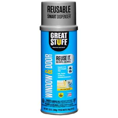 Window/Door Foam Sealant, Low Pressue, Smart Dispenser, 12-oz.