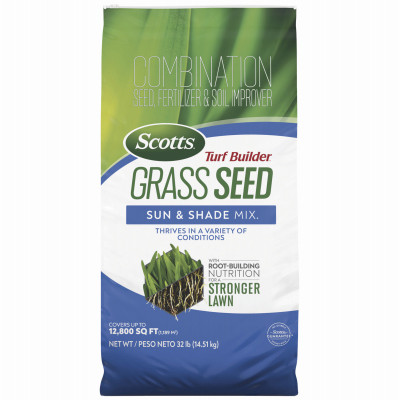 Turf Builder Grass Seed Sun & Shade Mix, 32 Lbs., Covers 5,330 Sq. Ft.