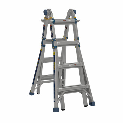 Werner 18 Ft. Aluminum Multi-Position Telescoping Ladder with 375 Lb. Load Capacity Type IAA Ladder Rating