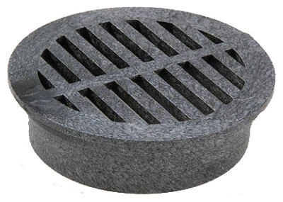 Round Grate, Black Foam Polyolefin, 6 In.
