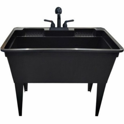 Tehila Large 37 Gal. Black Utility Tub Kit