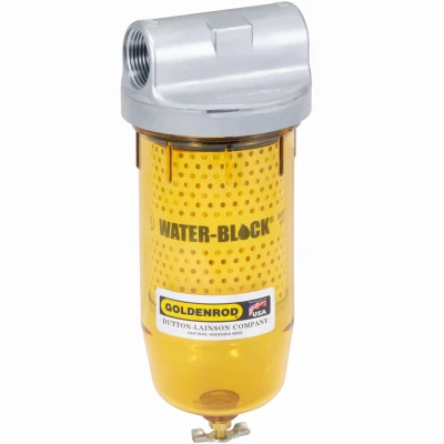 Goldenrod Water Block Fuel Filter, 1 In. NPT Top Cap
